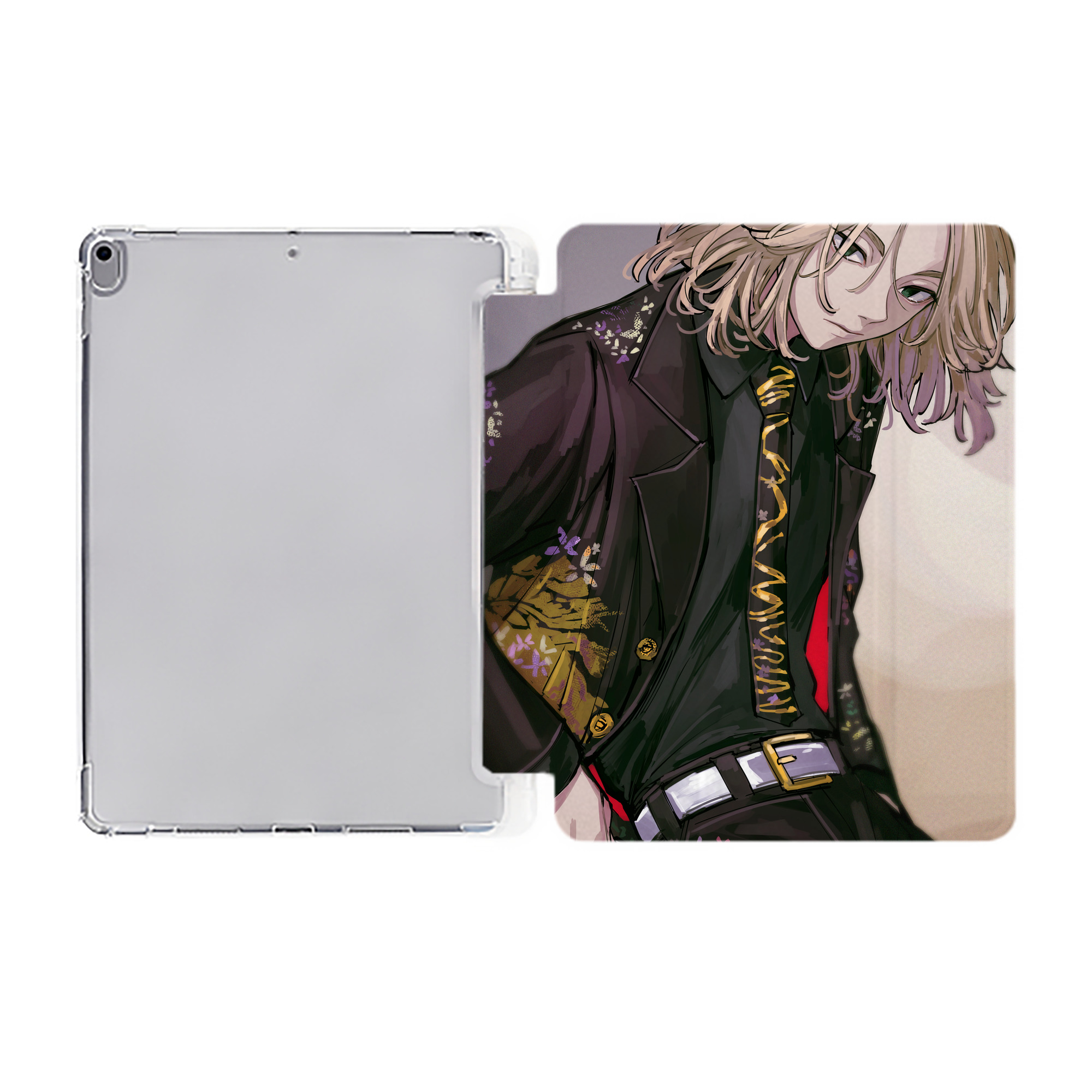 （画像用） 東京リベンジャーズ Tokyo Revengers IPad ケース ペン収納付き 三つ折りスタンド PUレザー×シリコン 対応機種9.5/10.5/10.9インチ